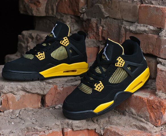 Nike Air Jordan 4 Retro black yellow KEDRED